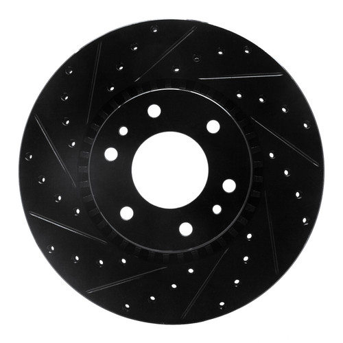 R1 02-09 Buick Rainier Front Left Drilled & Slotted Black Brake Rotor