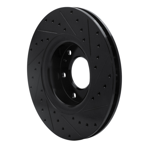 R1 02-09 Buick Rainier Front Left Drilled & Slotted Black Brake Rotor