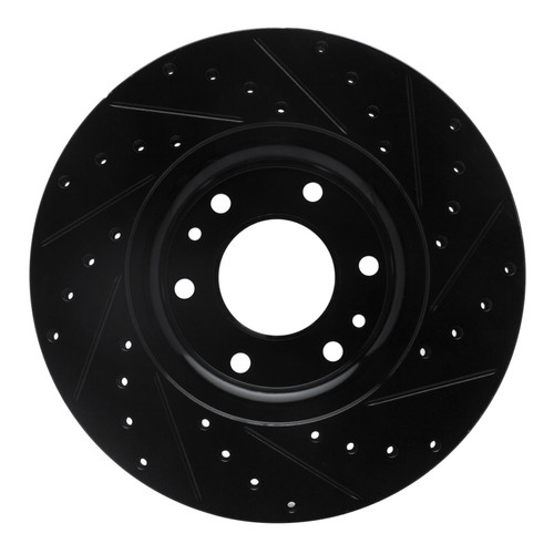 R1 02-09 Buick Rainier Front Left Drilled & Slotted Black Brake Rotor