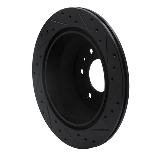 R1 02-09 Buick Rainier Rear Left Drilled & Slotted Black Brake Rotor