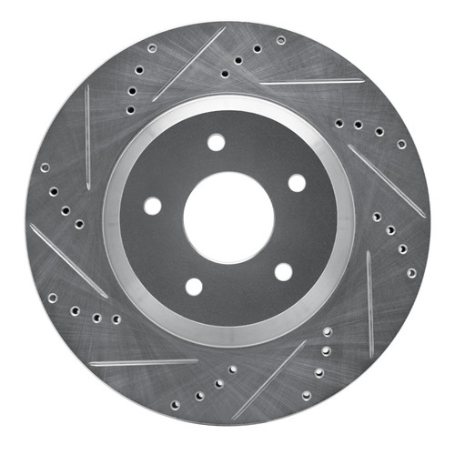 R1 88-96 Chevrolet Corvette Right Front Drilled & Slotted Silver Brake Rotor