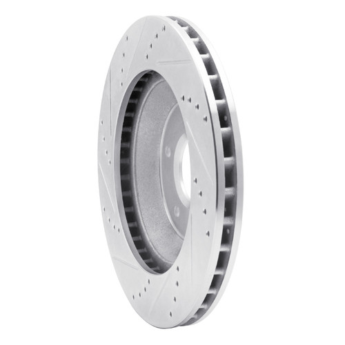 R1 88-96 Chevrolet Corvette Left Front Drilled & Slotted Silver Brake Rotor