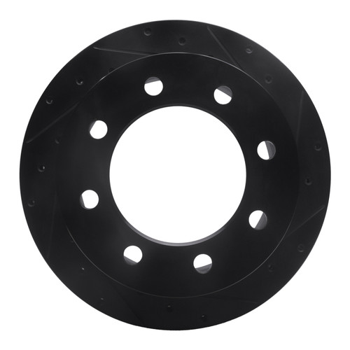 R1 01-10 Chevrolet Express 3500 Rear Right Drilled & Slotted Black Brake Rotor
