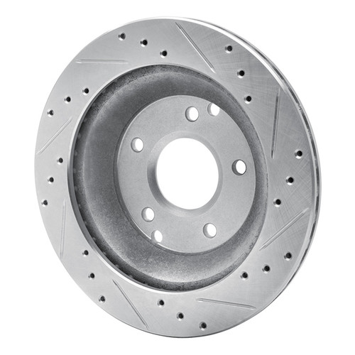 R1 88-96 Chevrolet Corvette Rear Left Drilled & Slotted Silver Brake Rotor
