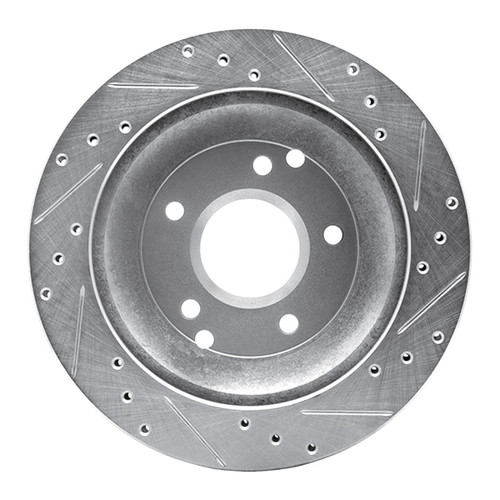 R1 88-96 Chevrolet Corvette Rear Left Drilled & Slotted Silver Brake Rotor
