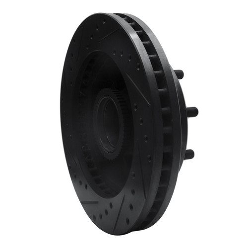 R1 01-02 Chevrolet Express 3500 Front Right Drilled & Slotted Black Brake Rotor