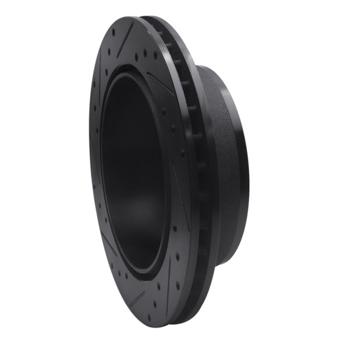 R1 99-25 Chevrolet Express 3500 Rear Right Drilled & Slotted Black Brake Rotor