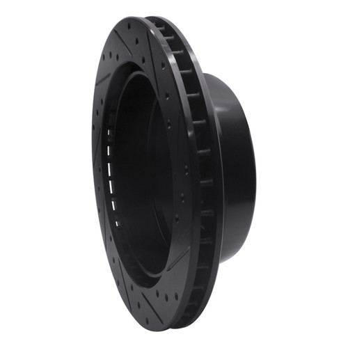 R1 00-14 Cadillac Escalade EXT Rear Left Drilled & Slotted Black Brake Rotor