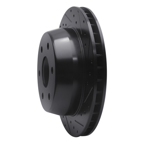 R1 00-14 Cadillac Escalade ESV Rear Right Drilled & Slotted Black Brake Rotor