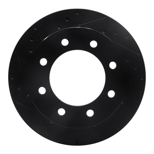 R1 99-20 Chevrolet Silverado 2500 Rear Left Drilled & Slotted Black Brake Rotor