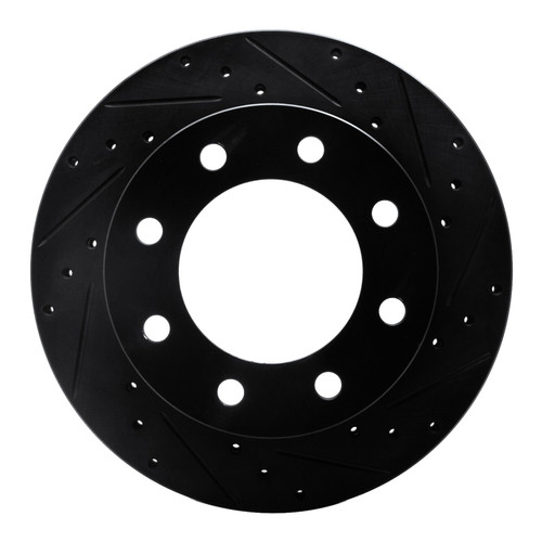 R1 99-20 Cadillac DeVille Front Right Drilled & Slotted Black Brake Rotor