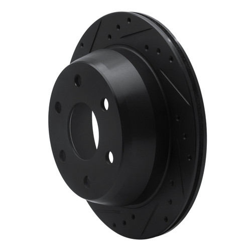 R1 99-07 Chevrolet AVALANCHE 1500 Rear Left Drilled & Slotted Black Brake Rotor