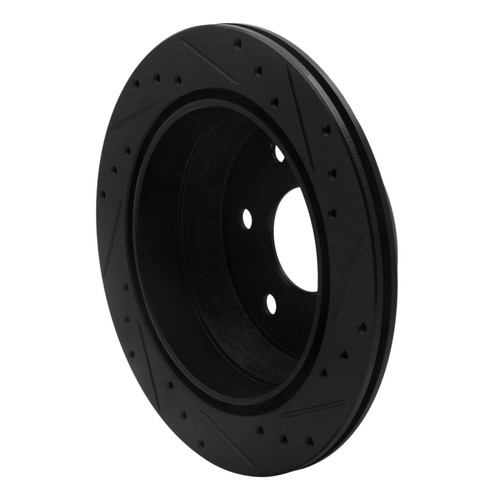 R1 99-07 Chevrolet AVALANCHE 1500 Rear Left Drilled & Slotted Black Brake Rotor