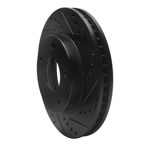 R1 97-05 Chevrolet S10 Front Right Drilled & Slotted Black Brake Rotor