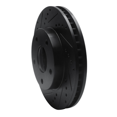 R1 97-05 Chevrolet Blazer Front Left Drilled & Slotted Black Brake Rotor