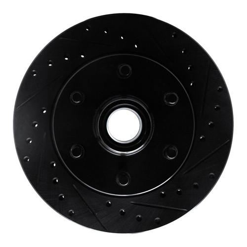 R1 94-02 Chevrolet C2500 Front Right Drilled & Slotted Black Brake Rotor