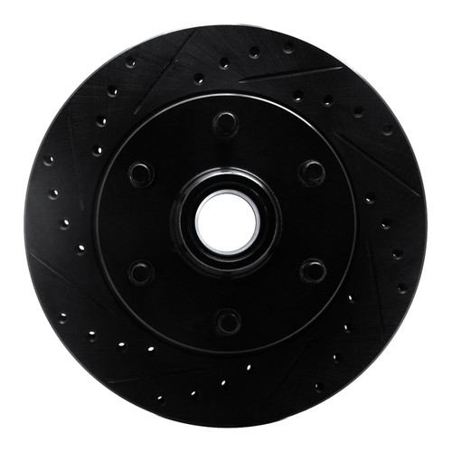 R1 94-02 Chevrolet C2500 Front Left Drilled & Slotted Black Brake Rotor