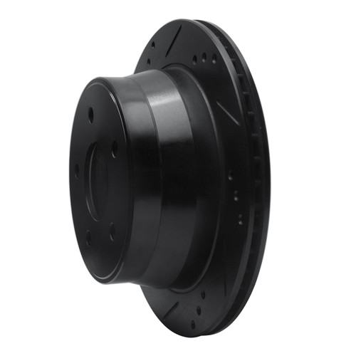 R1 97-05 Chevrolet Blazer Rear Left Drilled & Slotted Black Brake Rotor