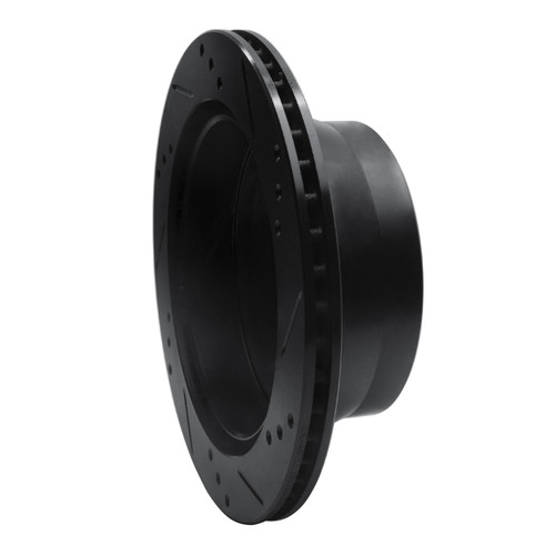 R1 97-05 Chevrolet Blazer Rear Left Drilled & Slotted Black Brake Rotor