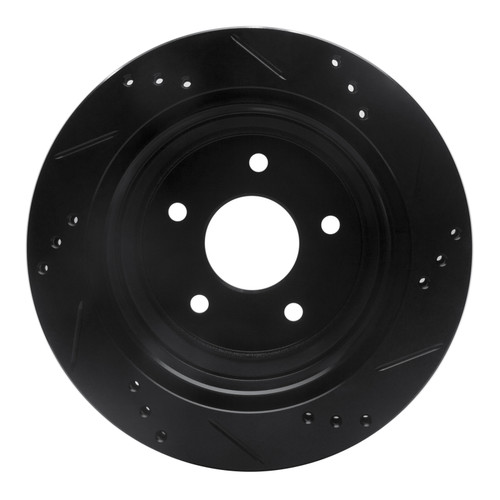 R1 97-05 Chevrolet Blazer Rear Left Drilled & Slotted Black Brake Rotor