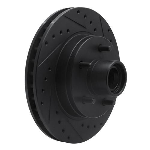 R1 93-95 Chevrolet G10 Front Right Drilled & Slotted Black Brake Rotor