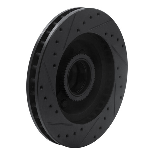 R1 93-95 Chevrolet G10 Front Right Drilled & Slotted Black Brake Rotor