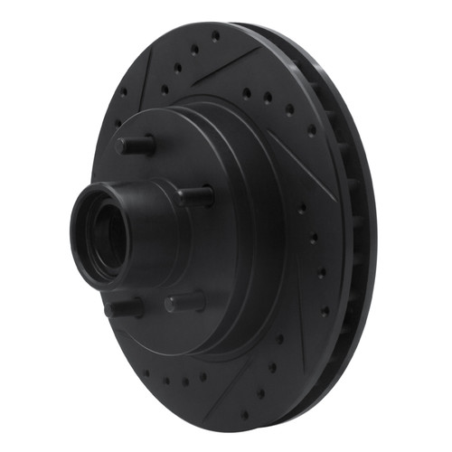 R1 93-95 Chevrolet G20 Front Left Drilled & Slotted Black Brake Rotor