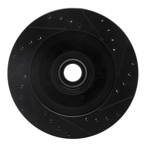 R1 93-95 Chevrolet G20 Front Left Drilled & Slotted Black Brake Rotor