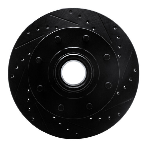 R1 92-02 Chevrolet C2500 Front Right Drilled & Slotted Black Brake Rotor