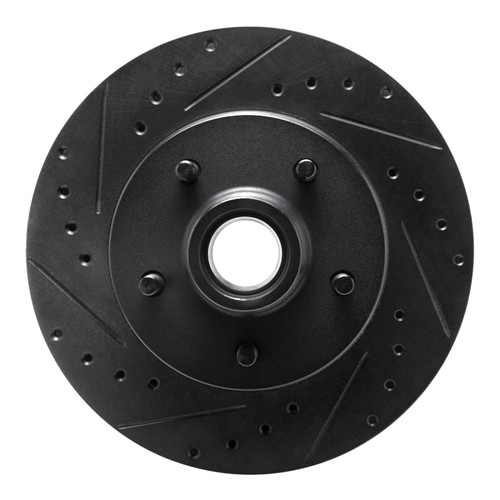 R1 93-95 Chevrolet G20 Front Left Drilled & Slotted Black Brake Rotor ECB-48024L