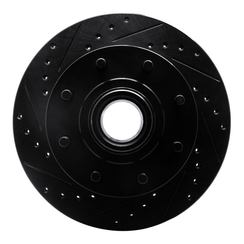 R1 92-02 Chevrolet G30 Front Left Drilled & Slotted Black Brake Rotor