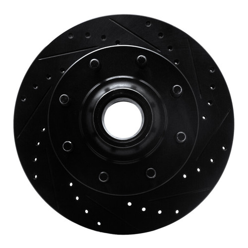 R1 93-95 Chevrolet G30 Front Right Drilled & Slotted Black Brake Rotor