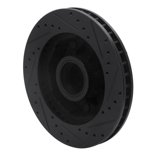 R1 93-95 Chevrolet G30 Front Left Drilled & Slotted Black Brake Rotor