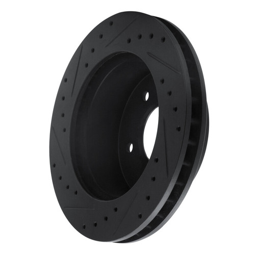 R1 90-02 Chevrolet ASTRO Front Right Drilled & Slotted Black Brake Rotor