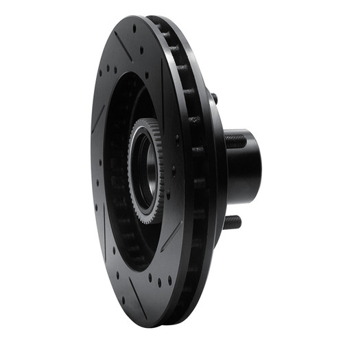 R1 91-03 Chevrolet S10 Blazer Front Left Drilled & Slotted Black Brake Rotor