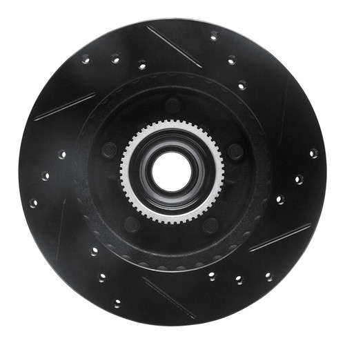R1 91-03 Chevrolet S10 Blazer Front Left Drilled & Slotted Black Brake Rotor