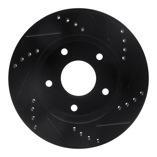 R1 79-98 Buick Riviera Front/Rear Left Drilled & Slotted Black Brake Rotor