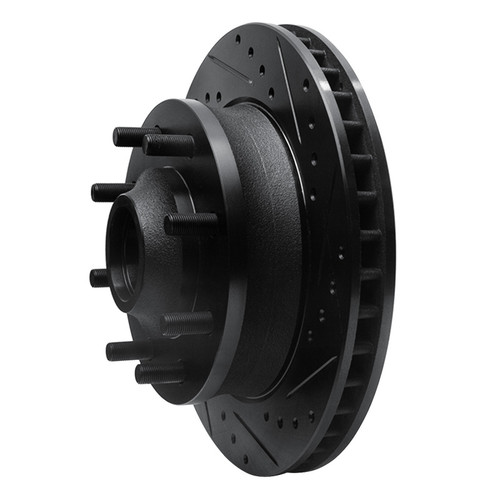 R1 71-95 Chevrolet C20 Pickup Front Right Drilled & Slotted Black Brake Rotor