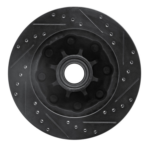 R1 71-95 Chevrolet P20 Front Left Drilled & Slotted Black Brake Rotor