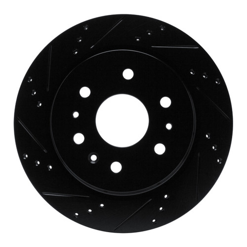 R1 19-25 Cadillac Escalade Rear Left Drilled & Slotted Black Brake Rotor
