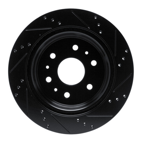 R1 19-25 Cadillac Escalade Rear Left Drilled & Slotted Black Brake Rotor
