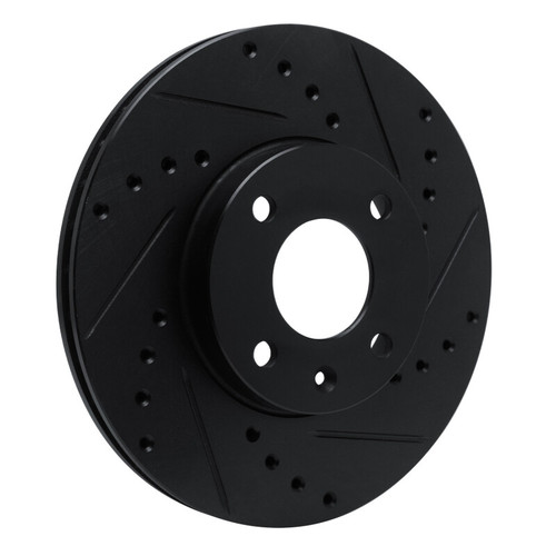 R1 16-22 Chevrolet SPARK (USA/Canada) Front Right Drilled & Slotted Black Brake Rotor