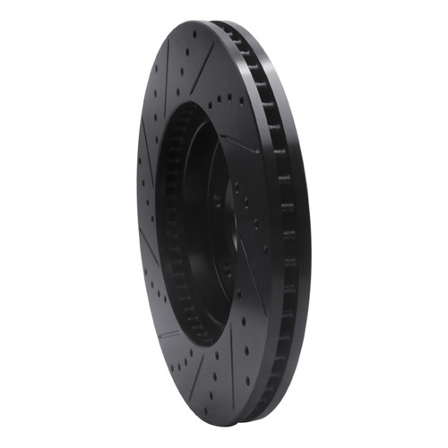 R1 06-09 Chevrolet Trailblazer Front Right Drilled & Slotted Black Brake Rotor