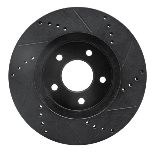 R1 02-07 Chevrolet Equinox Front Left Drilled & Slotted Black Brake Rotor