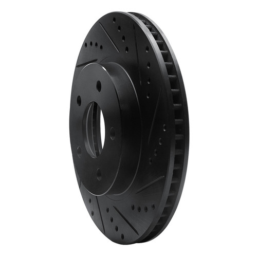 R1 02-07 Chevrolet Equinox Front Right Drilled & Slotted Black Brake Rotor