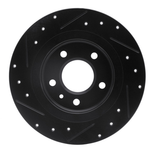 R1 11-19 Buick Verano Rear Right Drilled & Slotted Black Brake Rotor