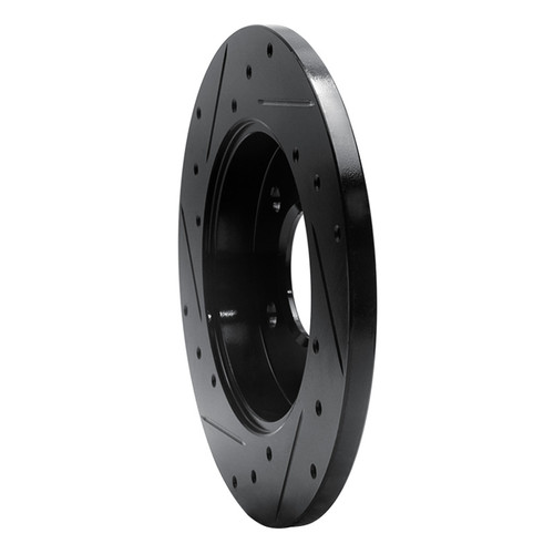 R1 04-16 Buick Allure Rear Right Drilled & Slotted Black Brake Rotor