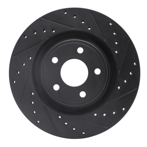 R1 07-10 Chevrolet HHR Front Right Drilled & Slotted Black Brake Rotor