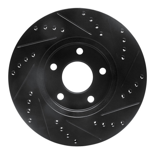 R1 07-10 Chevrolet Cobalt Front Left Drilled & Slotted Black Brake Rotor ECB-47036L
