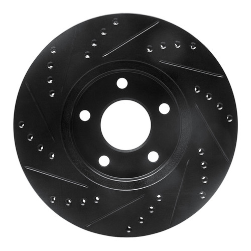R1 07-10 Chevrolet Cobalt Front Right Drilled & Slotted Black Brake Rotor